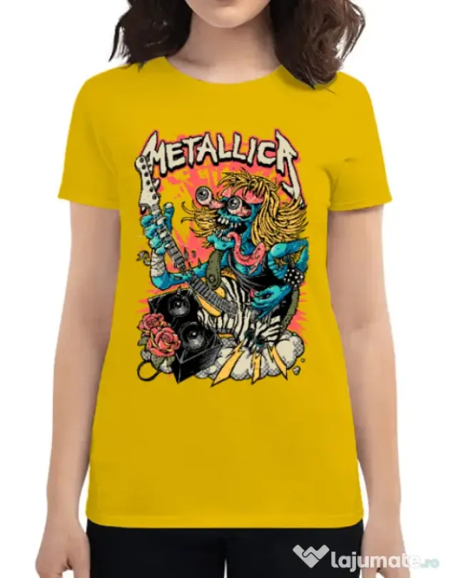Tricou ADLER dama Heavy Guitar Galben