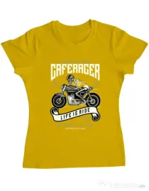 Tricou ADLER dama Speed of Caferacer Galben