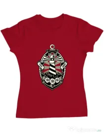 Tricou ADLER dama Lighthouse Rosu