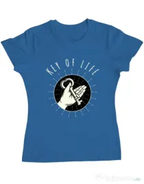 Tricou ADLER dama Key Of Life Albastru azuriu
