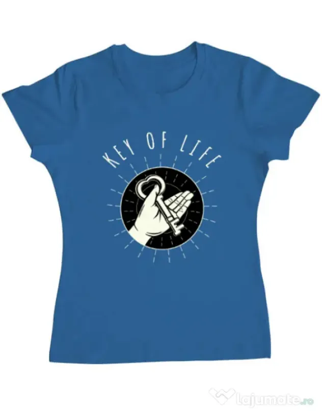 Tricou ADLER dama Key Of Life Albastru azuriu