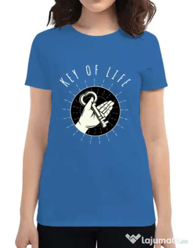 Tricou ADLER dama Key Of Life Albastru azuriu