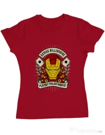 Tricou ADLER dama Genius Billionaire Rosu