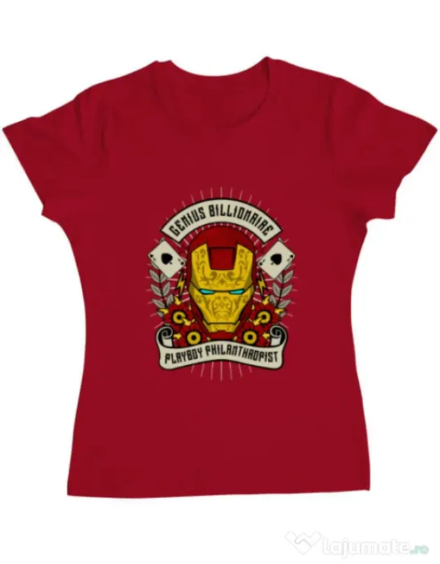 Tricou ADLER dama Genius Billionaire Rosu