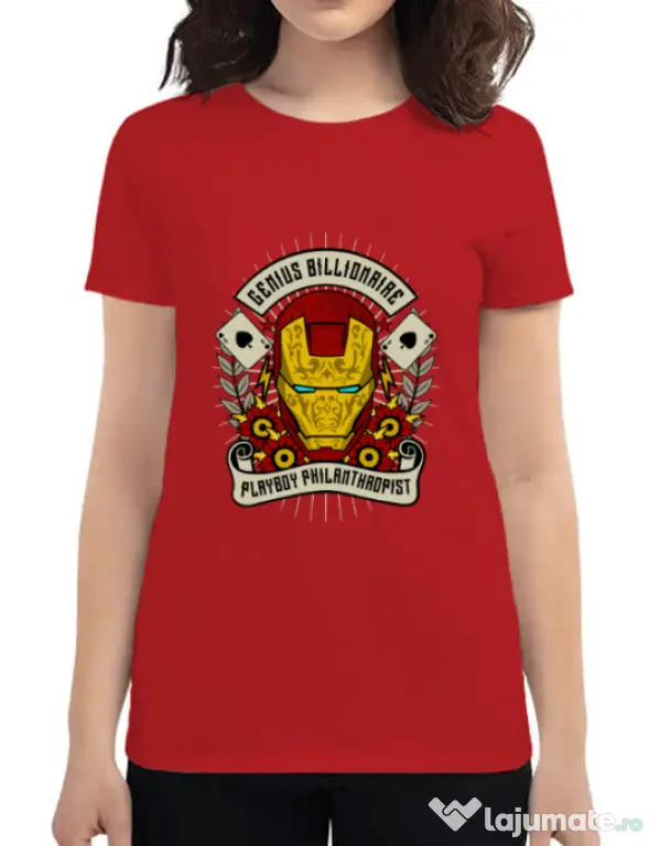 Tricou ADLER dama Genius Billionaire Rosu