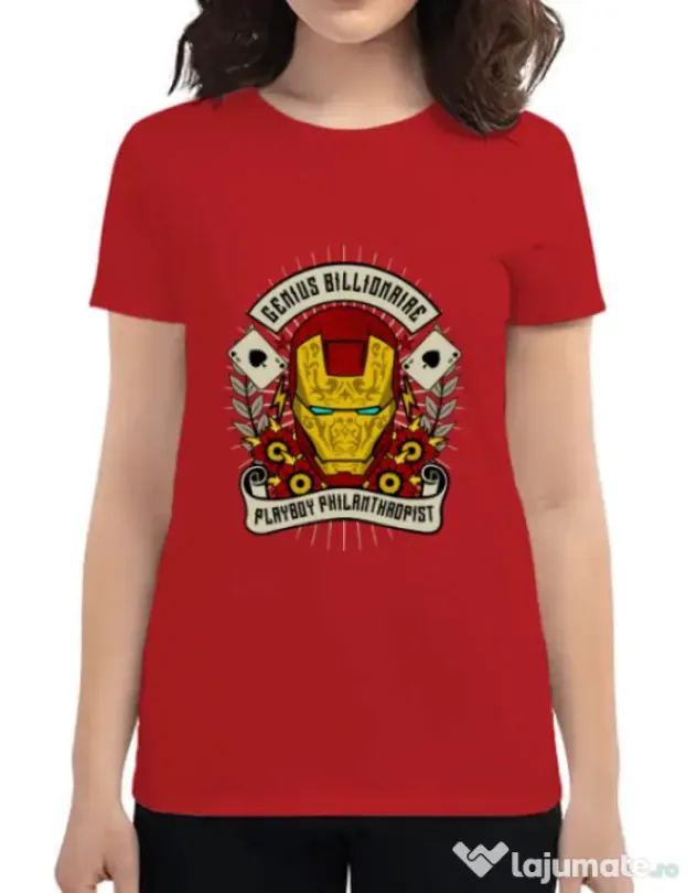Tricou ADLER dama Genius Billionaire Rosu