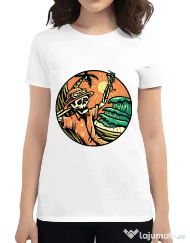 Tricou ADLER dama Have a Nice Day Alb