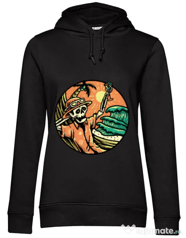 Hoodie dama cu gluga Have a Nice Day Negru