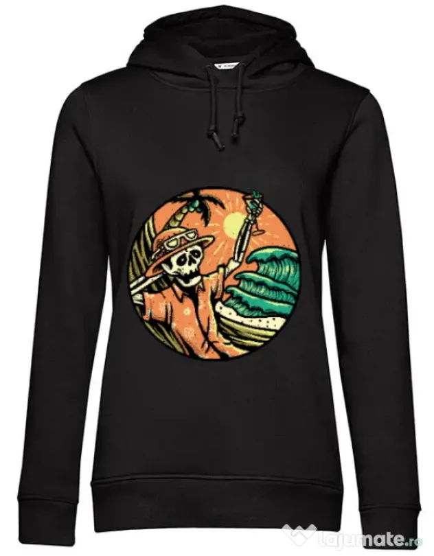 Hoodie dama cu gluga Have a Nice Day Negru