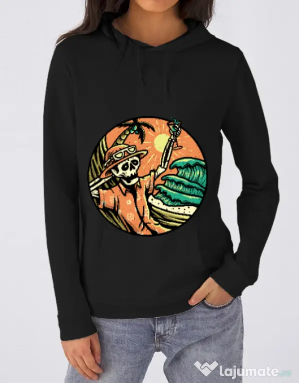 Hoodie dama cu gluga Have a Nice Day Negru