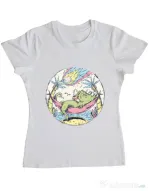 Tricou ADLER dama Asteroid Day Alb