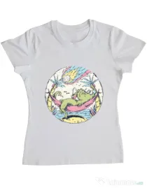 Tricou ADLER dama Asteroid Day Alb