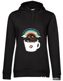 Hoodie dama cu gluga Coffeemagination Negru