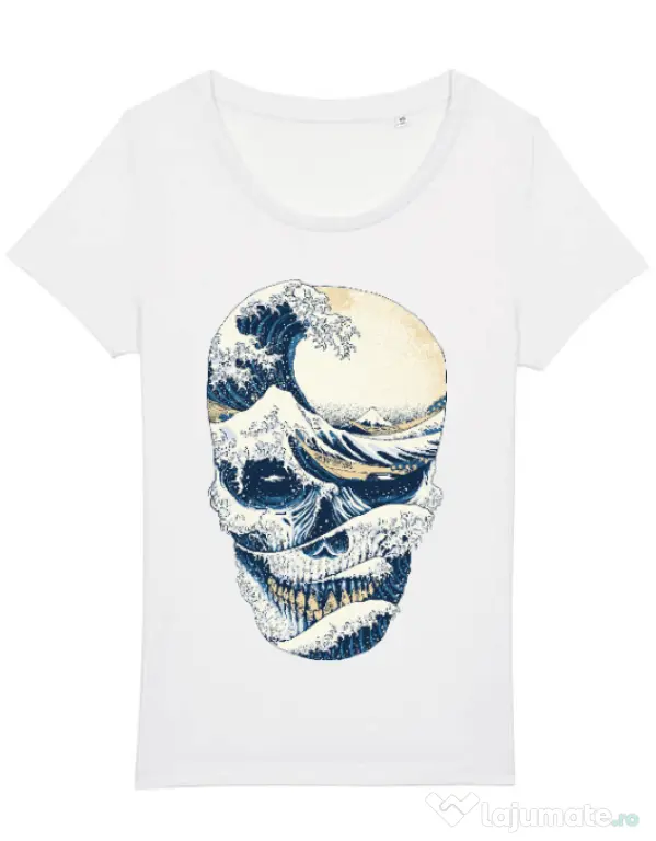 Tricou STANLEY STELLA dama The Great Wave off Skull Alb