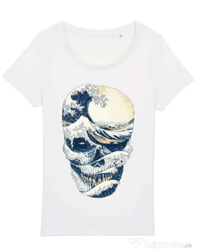 Tricou STANLEY STELLA dama The Great Wave off Skull Alb
