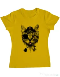 Tricou ADLER dama Piratecat Galben