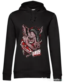 Hoodie dama cu gluga Pig Saw Negru