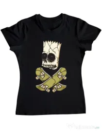 Tricou ADLER dama Death of Skateboarder Negru