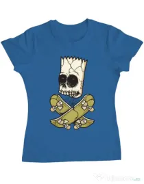 Tricou ADLER dama Death of Skateboarder Albastru azuriu