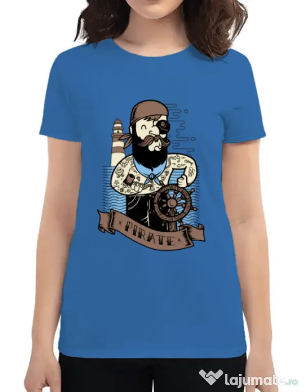 Tricou ADLER dama Adventure of the Sea Albastru azuriu