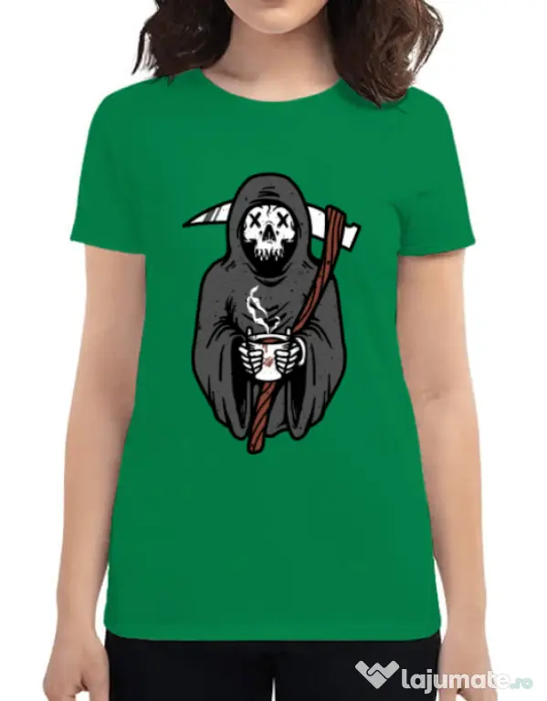 Tricou ADLER dama Coffee Reaper Verde mediu