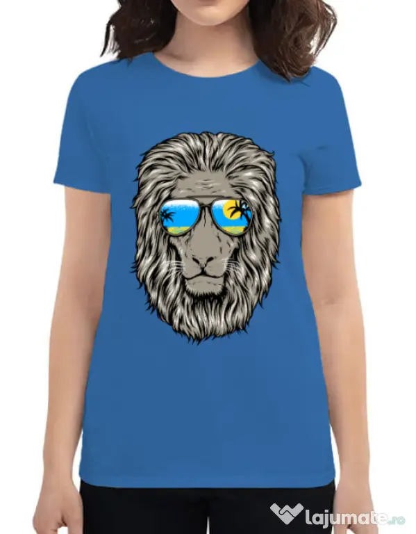 Tricou ADLER dama King of Summer Albastru azuriu