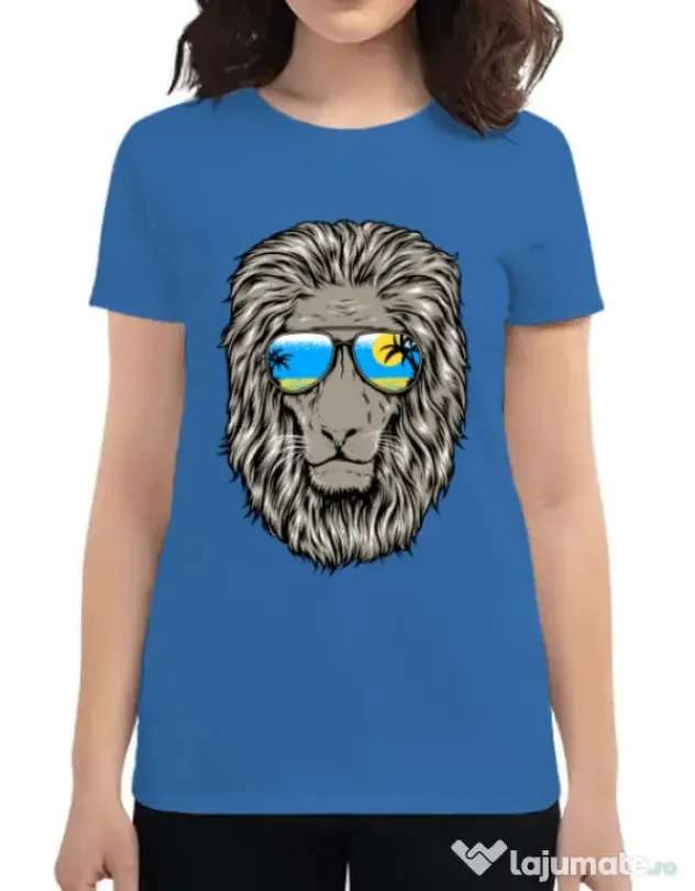 Tricou ADLER dama King of Summer Albastru azuriu