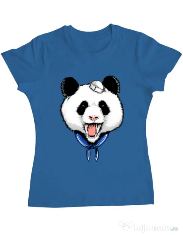 Tricou ADLER dama Panda Sailor Albastru azuriu