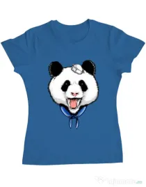 Tricou ADLER dama Panda Sailor Albastru azuriu