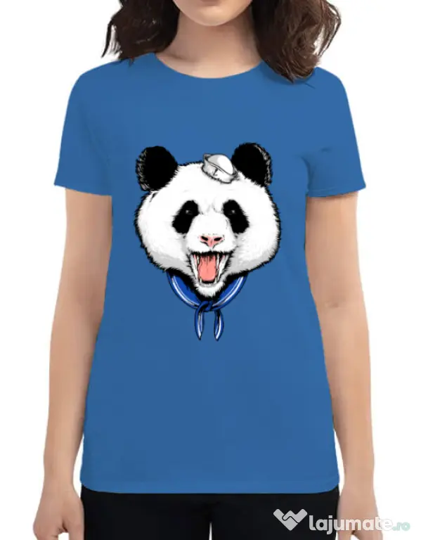 Tricou ADLER dama Panda Sailor Albastru azuriu