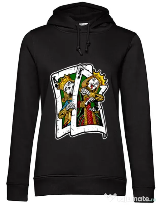 Hoodie dama cu gluga CARD Negru