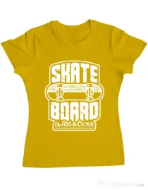 Tricou ADLER dama Skate Board Galben