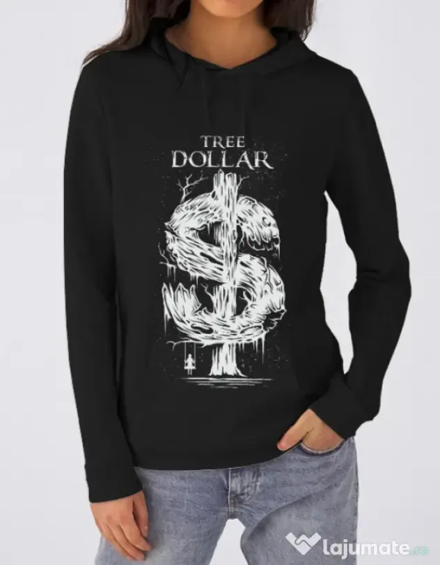 Hoodie dama cu gluga Tree Dollar Negru