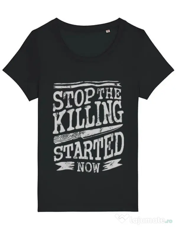 Tricou STANLEY STELLA dama Stop The Killing Started Now Negru