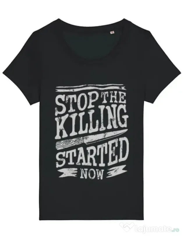 Tricou STANLEY STELLA dama Stop The Killing Started Now Negru