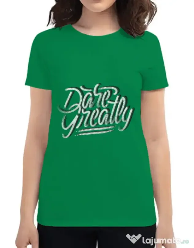 Tricou ADLER dama Dare Greatly Verde mediu