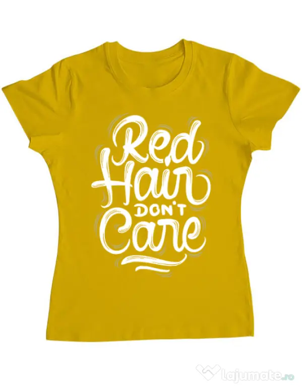 Tricou ADLER dama Red Hair Dont Care Galben