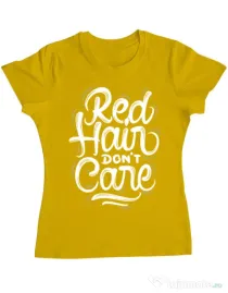 Tricou ADLER dama Red Hair Dont Care Galben