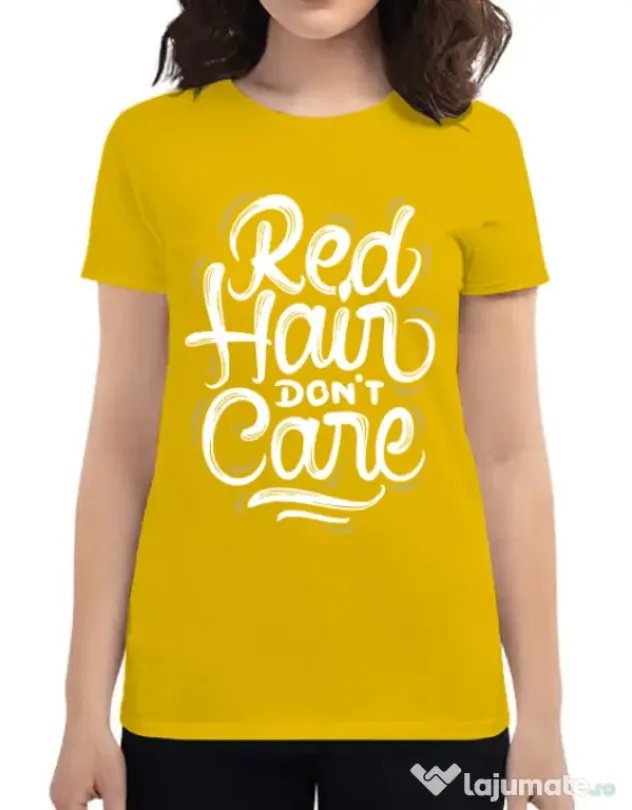 Tricou ADLER dama Red Hair Dont Care Galben