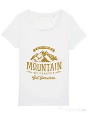 Tricou STANLEY STELLA dama Its not the mountain we conquer Alb