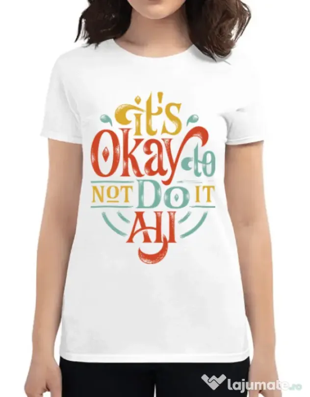 Tricou ADLER dama Its ok Alb