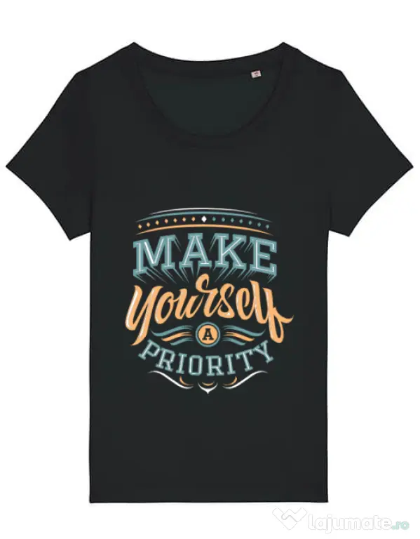 Tricou STANLEY STELLA dama Make yourself a priority Negru