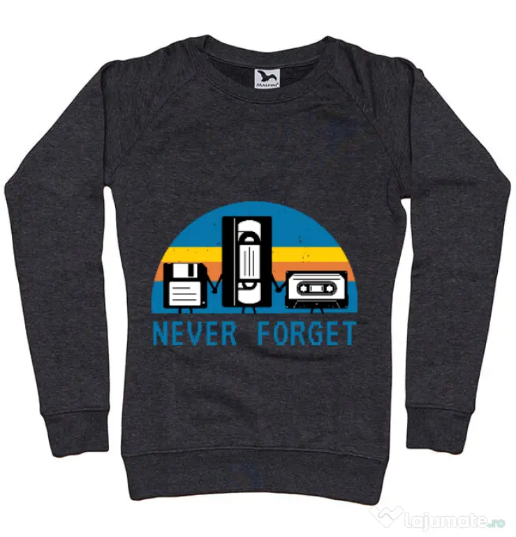 Bluza ADLER dama Never forget Negru melanj