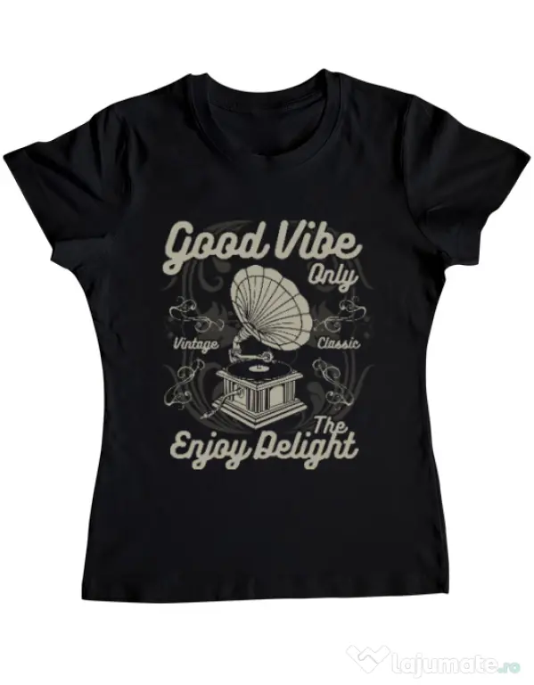 Tricou ADLER dama Good Vibe Only Negru