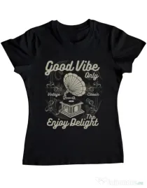 Tricou ADLER dama Good Vibe Only Negru