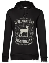 Hoodie dama cu gluga Wild Nature Negru
