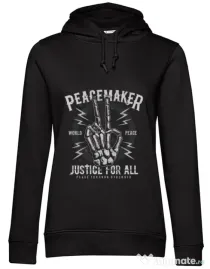 Hoodie dama cu gluga Peace Maker Negru