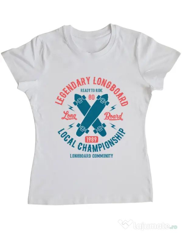 Tricou ADLER dama Legendary Longboard Alb