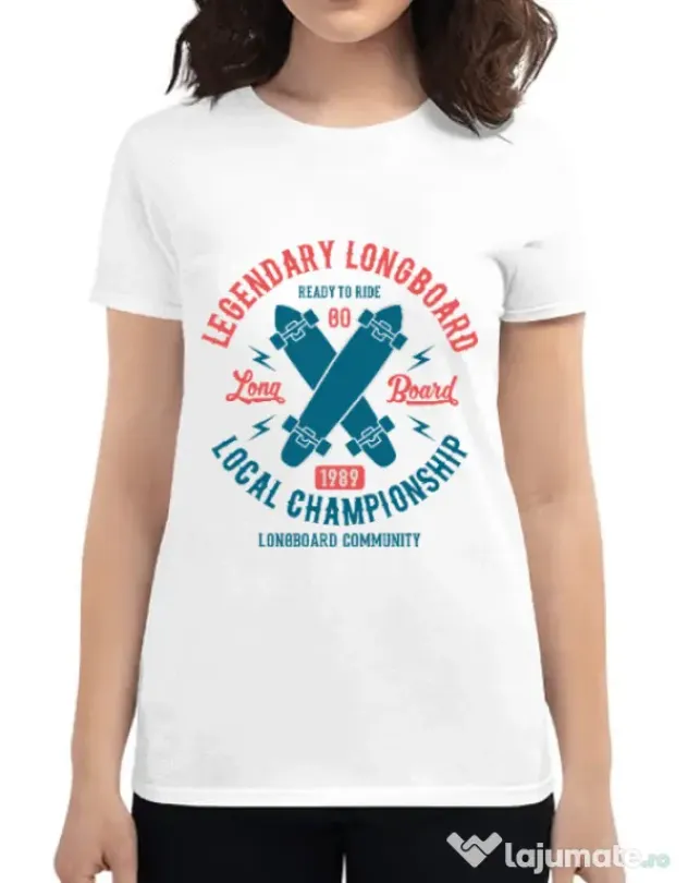 Tricou ADLER dama Legendary Longboard Alb