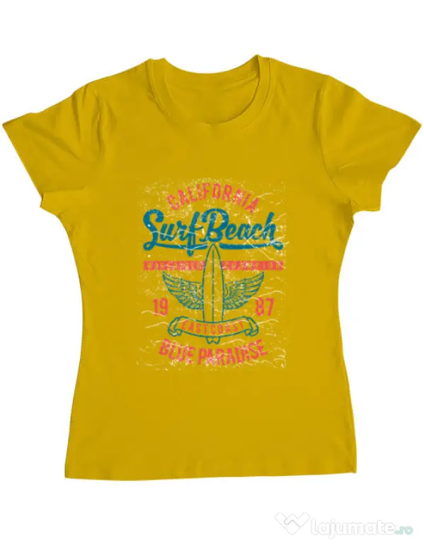Tricou ADLER dama Surf Beach Galben